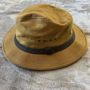 Filson Tin Cloth Packer Hat Adult XL Dark Tan Wool Insulated Ear Flaps USA Made